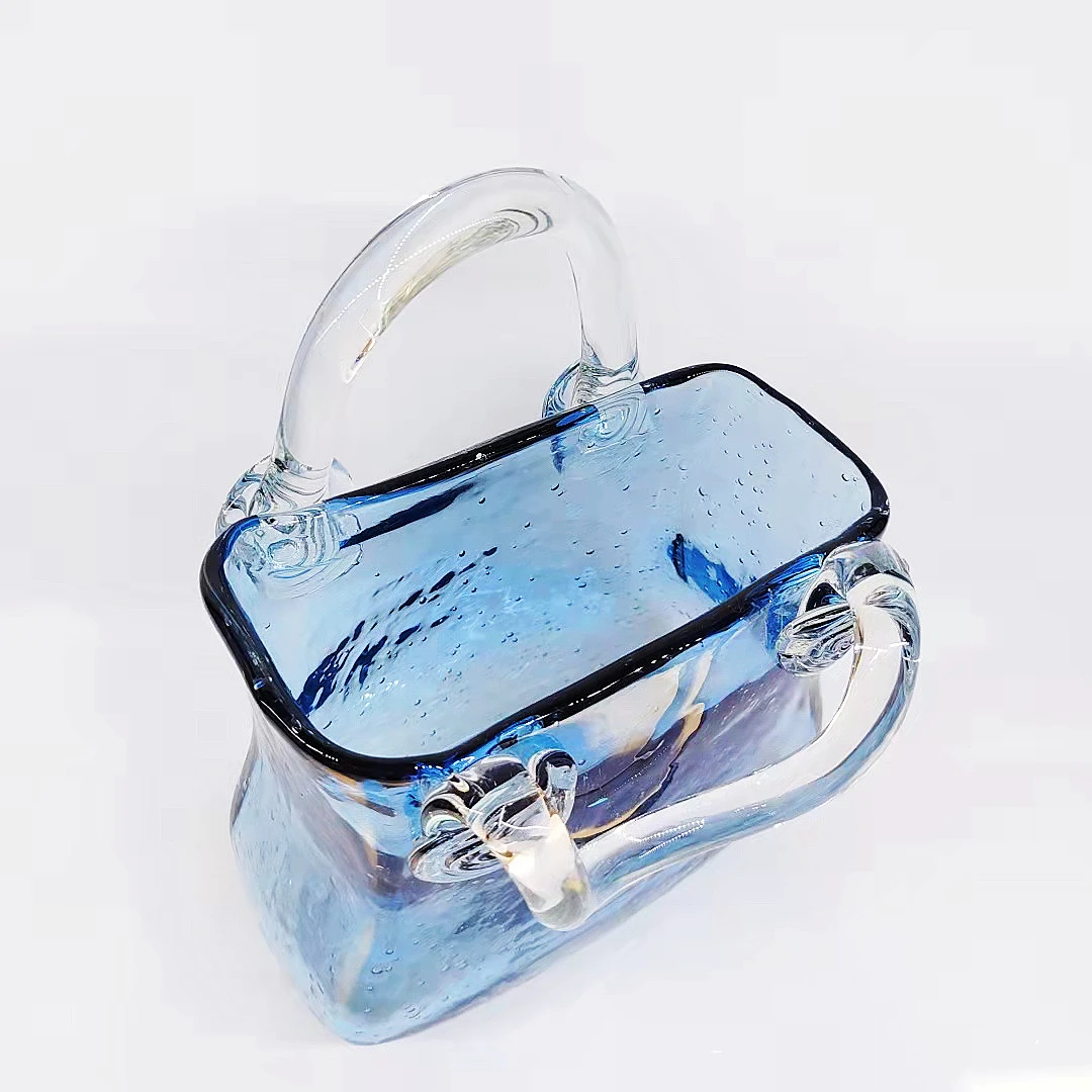 Handblown Murano glass vase bag shape vase creative home decoration