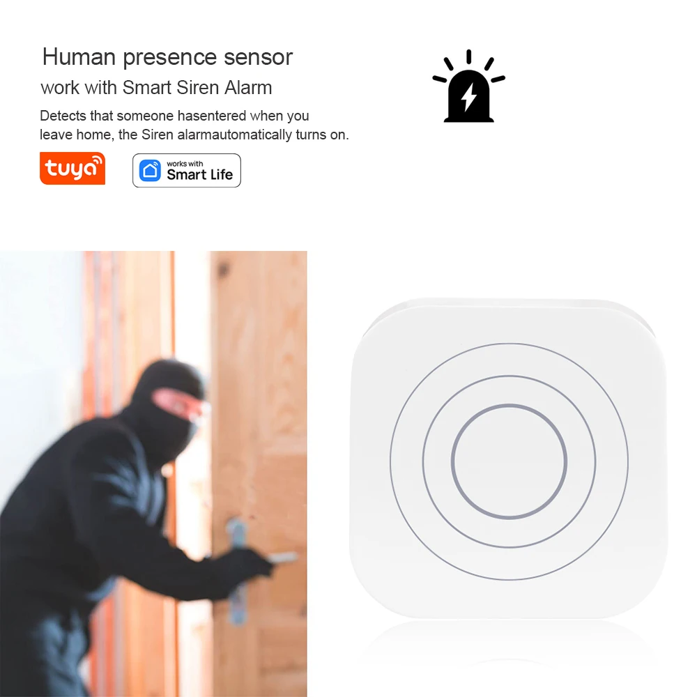 Tuya Smart Millimeter Wave Radar Mmwave Human Presence Radar Sensor BLE Wireless Motion Detection Sensor
