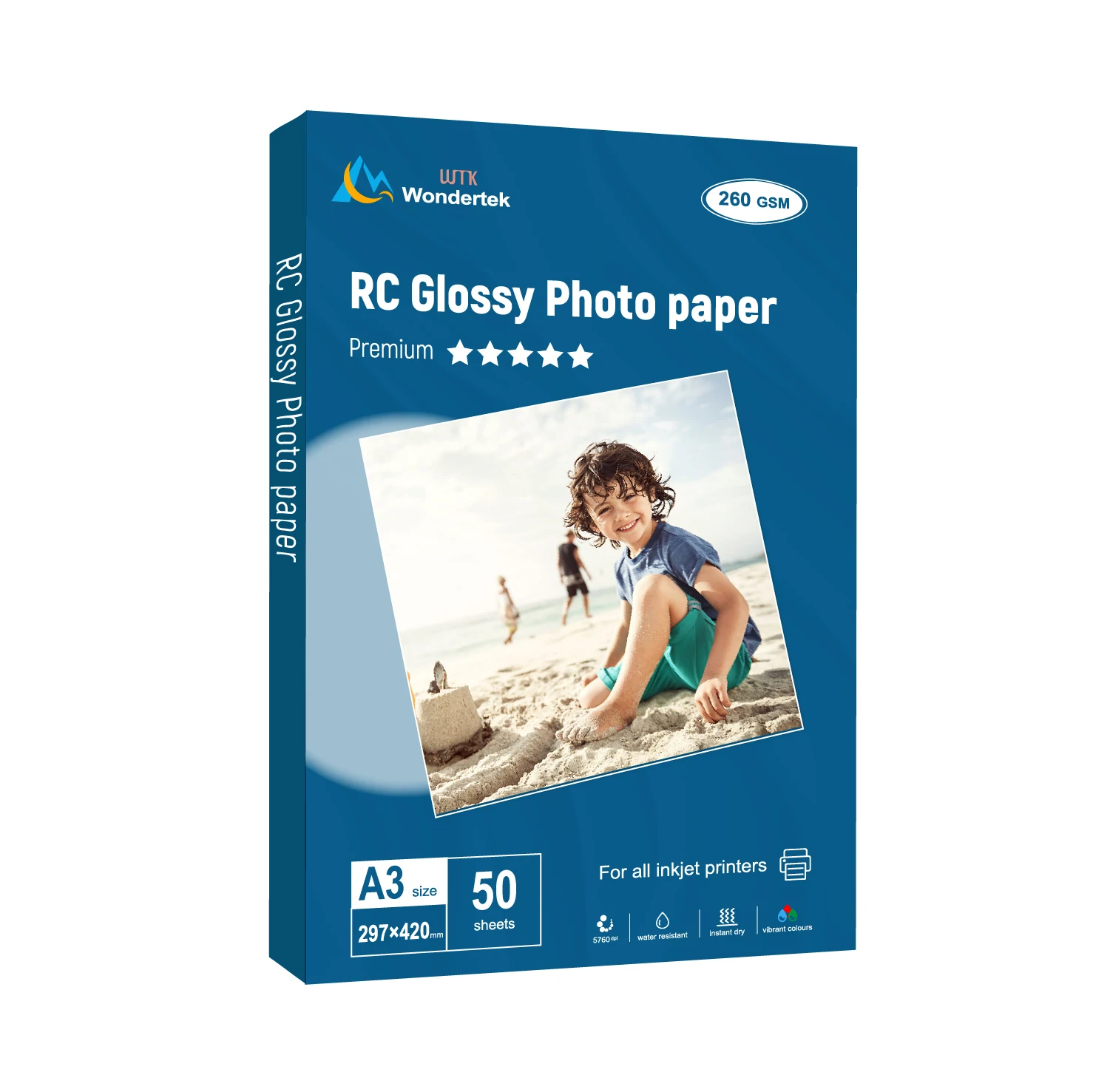 Прямая поставка с фабрики 260gsm RC струйная глянцевая фотобумага для струйных принтеров