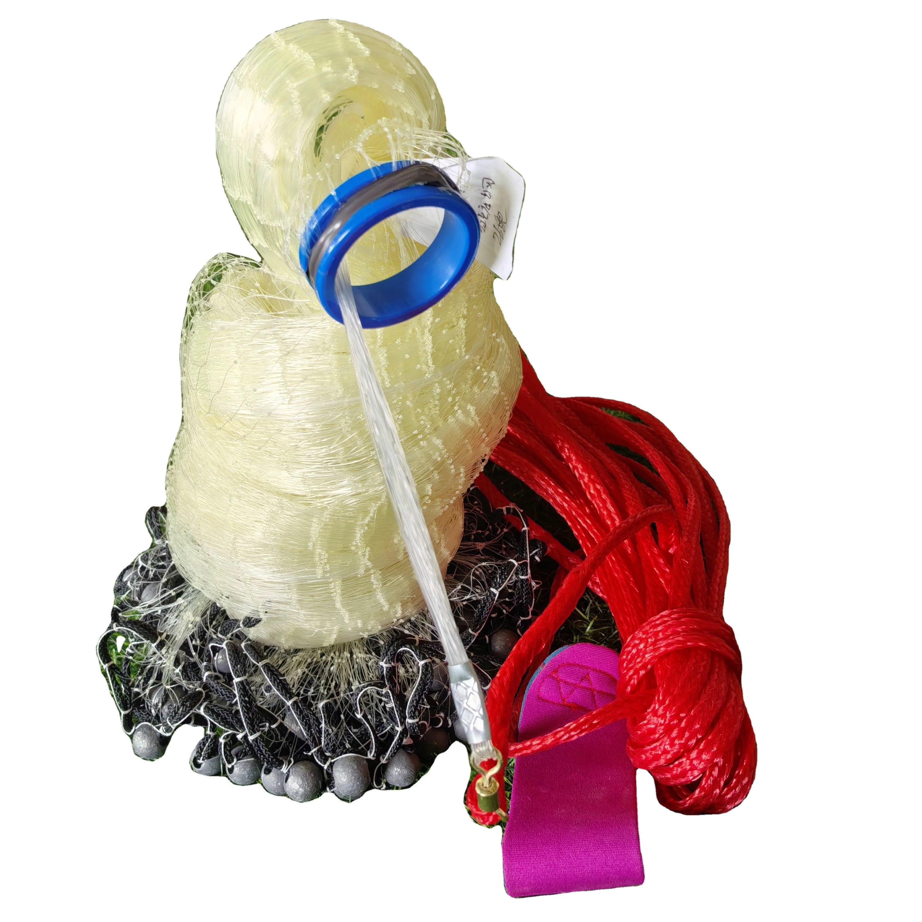 American style folding cast net shot circle sinking saltwater net fishing cast net used in shallow rivers and lakes