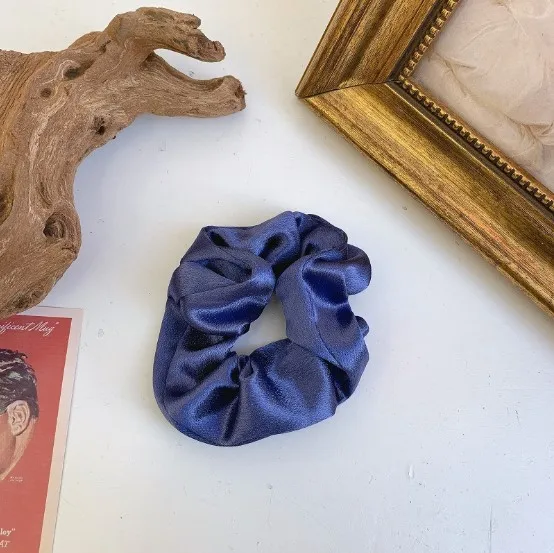 Style shan guang rong Satin Solid Color Intestine Hairband Hot Selling Large Intestine Ring Up-do Meatball Head Released Circle