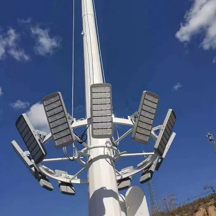 High mast light pole stadium led flood light 15m-40m stadium parking lot Airport Harbor Square High Mast Lighting pole