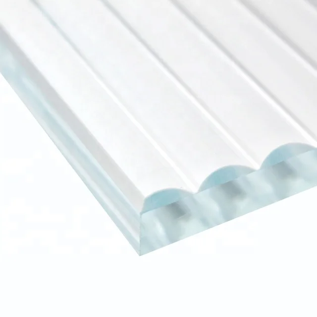 Custom thickness size low iron reeded  ribbed textured glass for home decoration