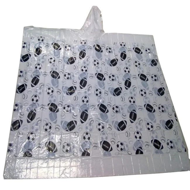 Transparent light weight printed raincoat /rain poncho for adults