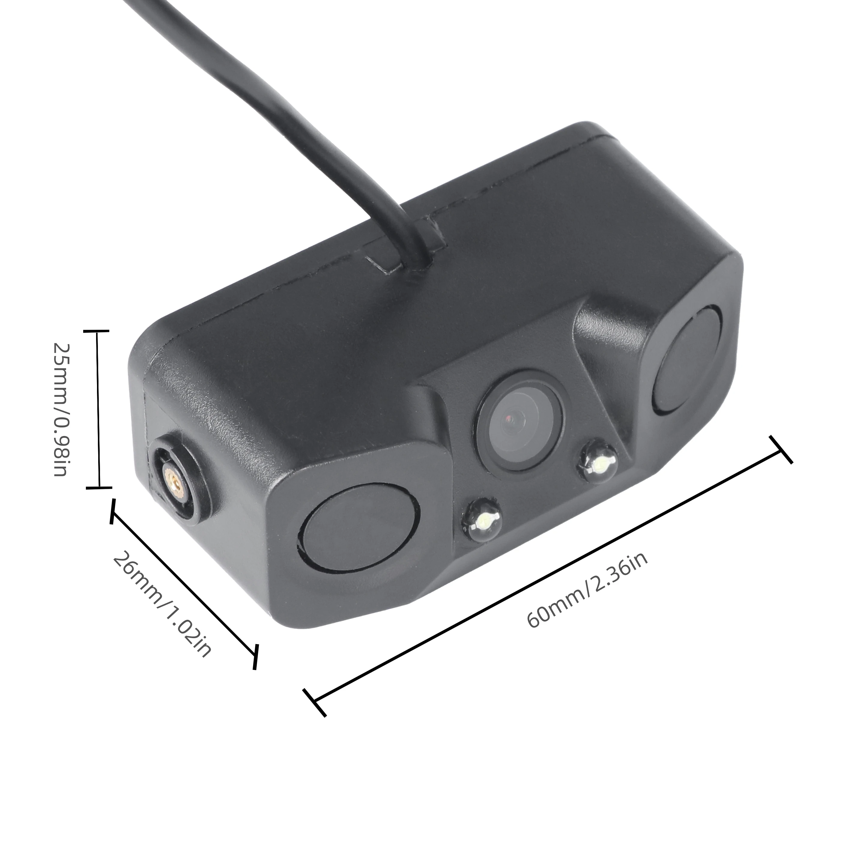 Factory Supply 3 In 1 Auto Led Car Parking Sensor Rear View Camera Car Parking Reverse Camera with 2 Sensors Monitor Detector