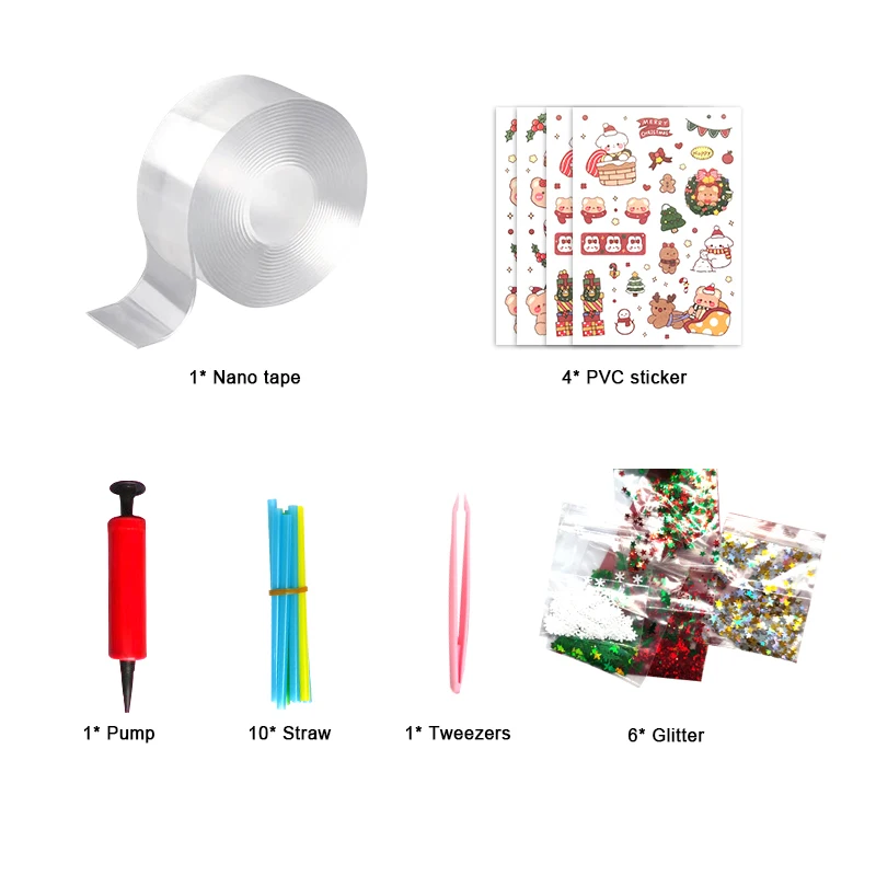 New Colorful Nano Double Sided Tape Kids Squeeze Toy Nano Tape Balloon Bubble Making Kit