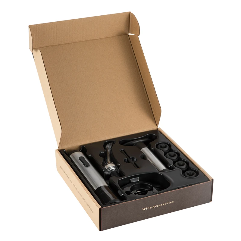 
Automatic electric wine bottle opener gift set with foil cutter vacuum stopper wine aerator pourer 
