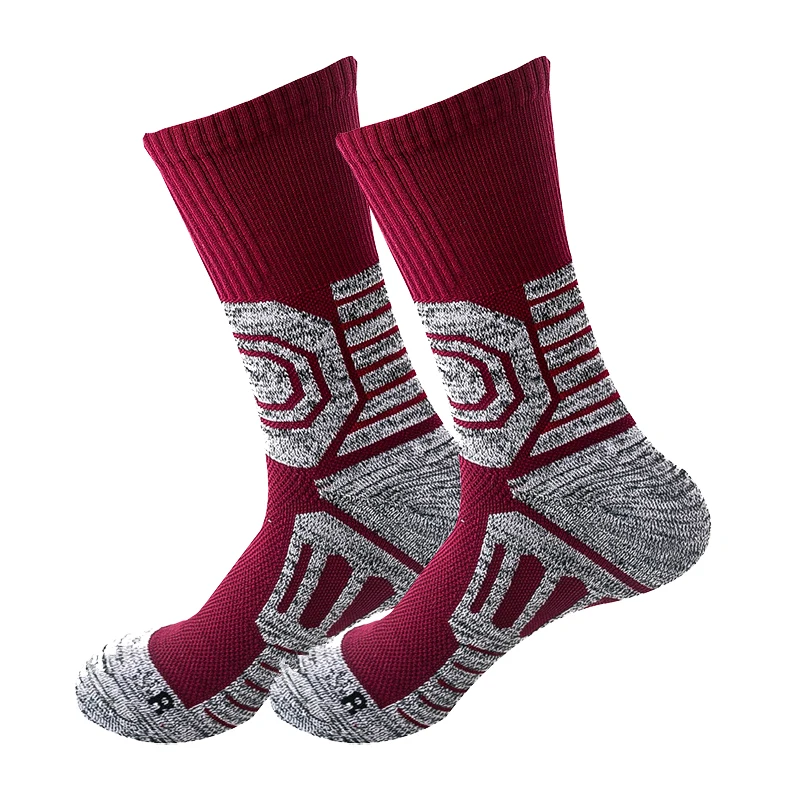 Wholesale custom design shock absorption athletic crew 100 cotton no blisters padded running socks mens