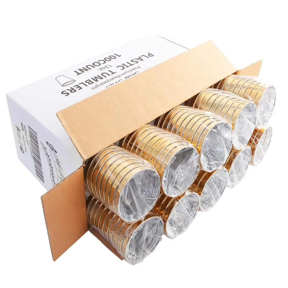 
Plastic Cup with Gold Rim Wedding Disposable Plastic Cups 