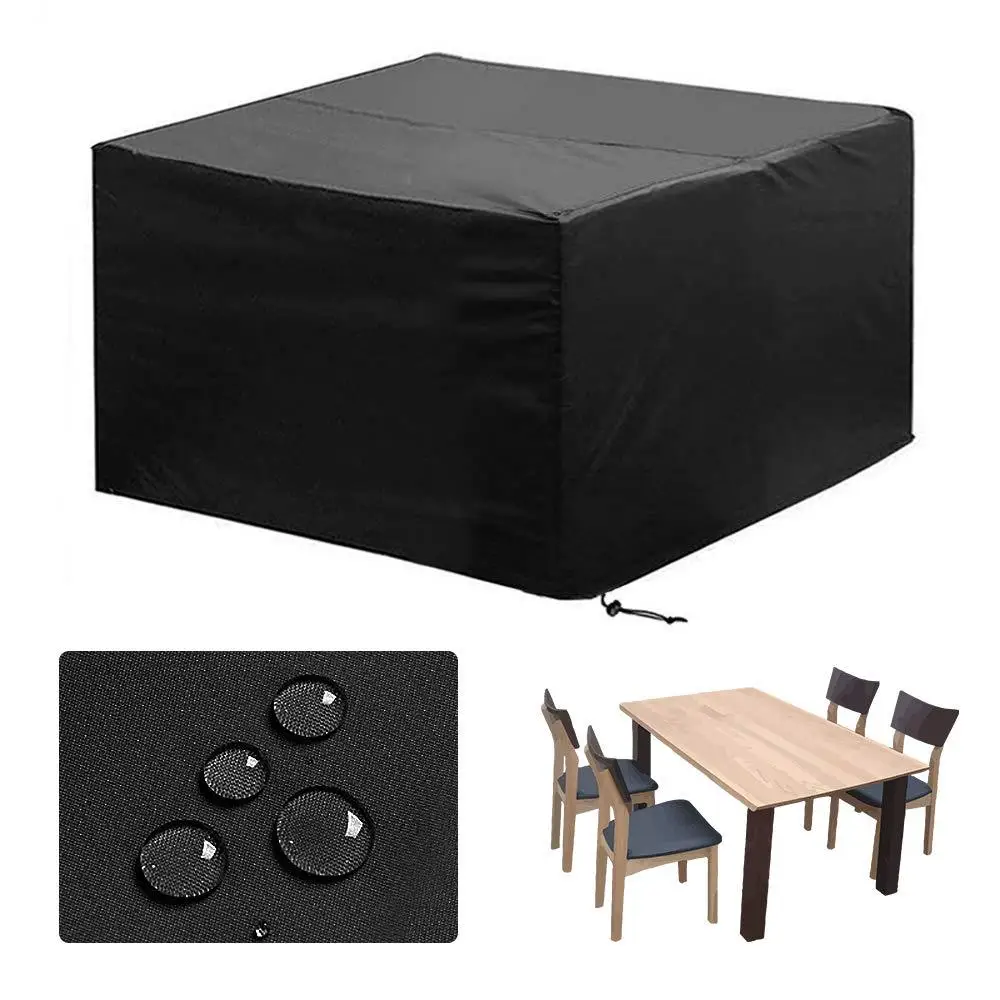 Customized High Quality Oxford Table And Chair Set Protective Covers ,Black Cushion Cover For Outdoor Furniture