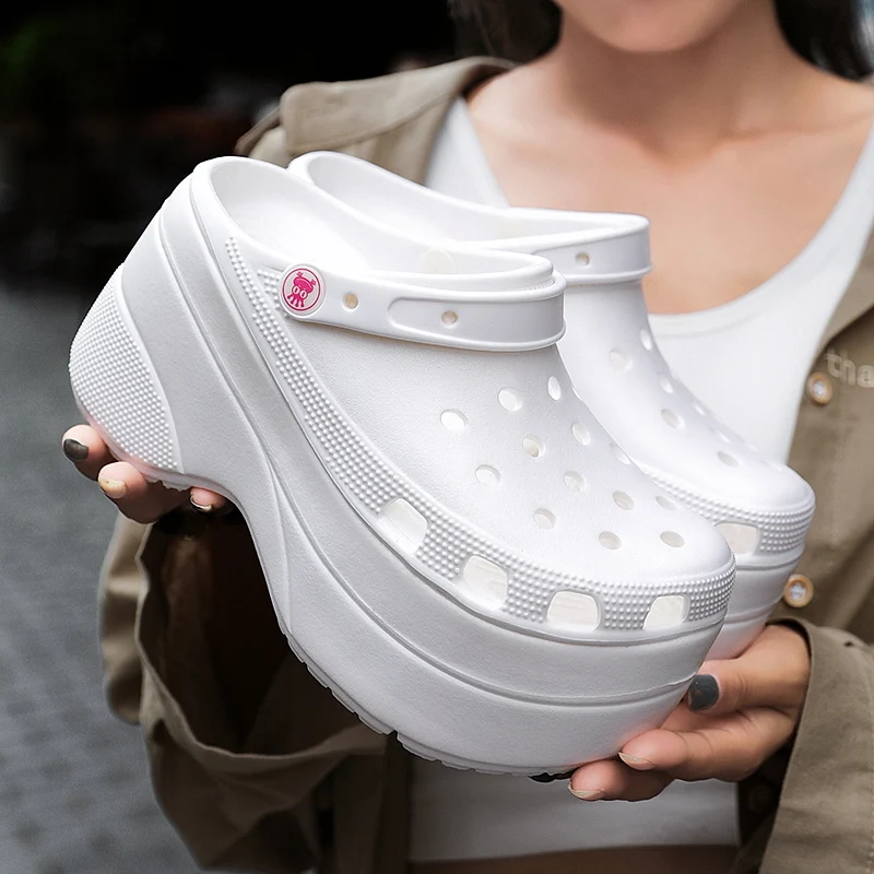 Popular light weight anti-slip EVA sole size EUR36-41 high heel swedish clog garden shoes