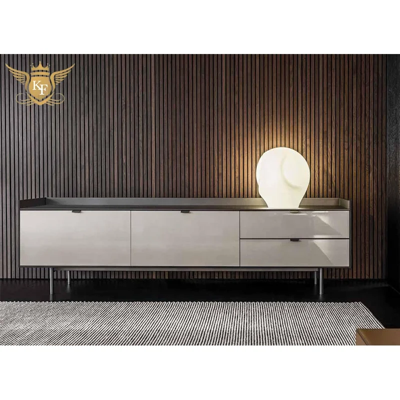 Modern Style Custom Made Home Furniture Italian Design Wooden TV Cabinet Unit Living Room Console Storage TV Stand with Drawer