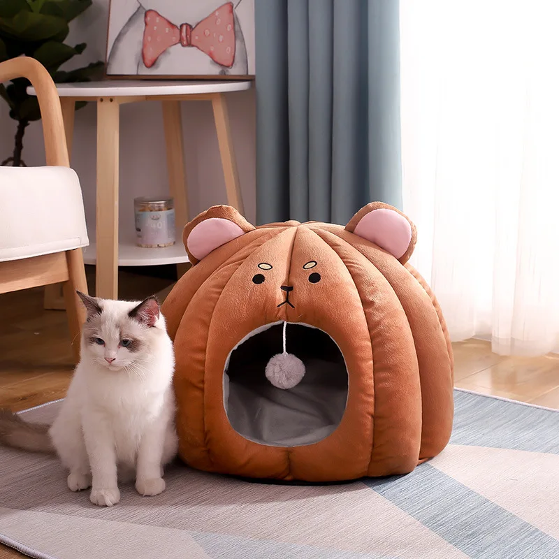 Pet Item Simons Cat Cushion Luxury Dog Bed Warm Cotton Closed Pet House Customized Logo Sticker Cute Cat Bed