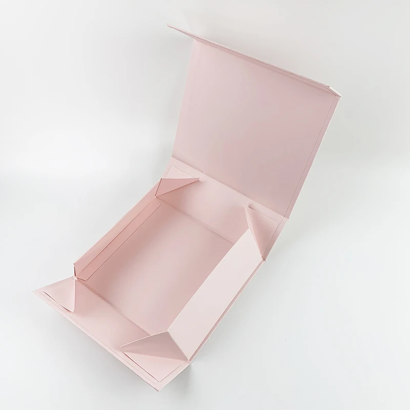 custom logo luxury pink magnetic closure folding flat pack cardboard paper storage gift box packaging bikini bra package box