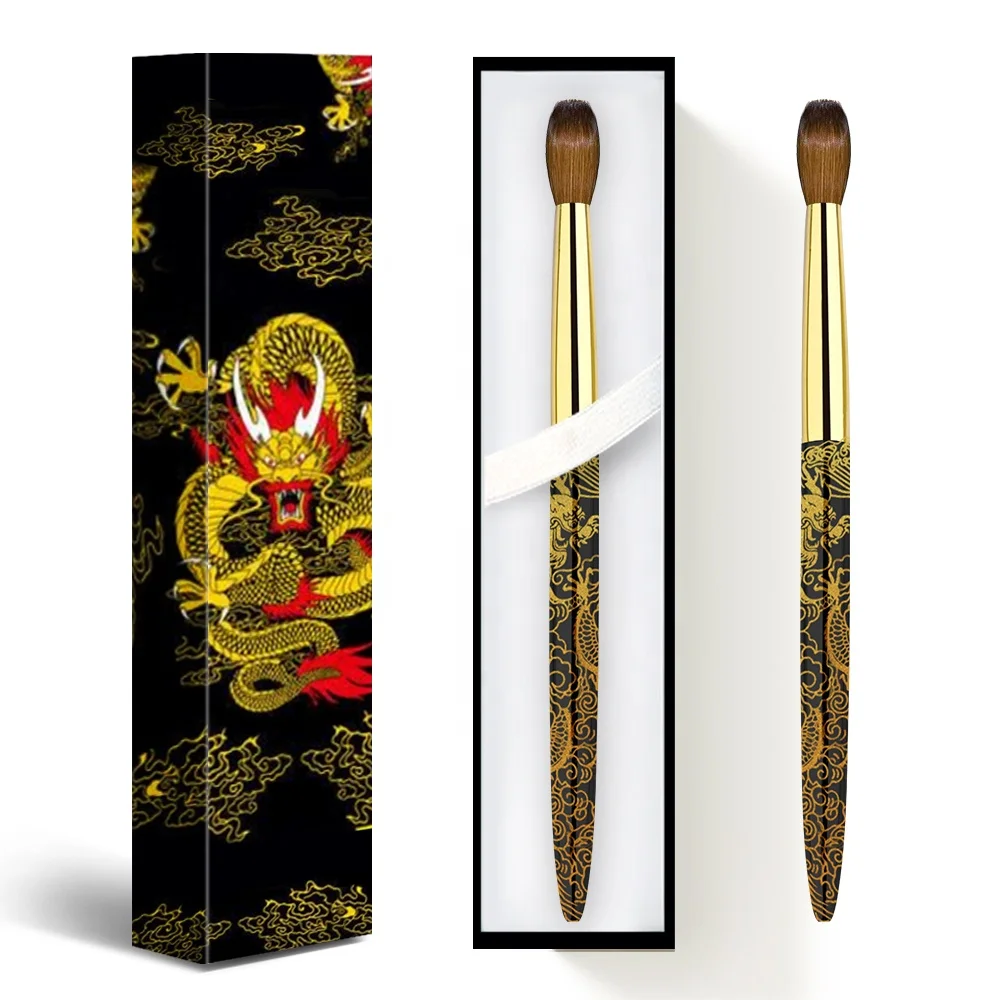 Самые популярные товары для ногтей в Великобритании Индивидуальная коробка разных размеров золотая металлическая Фирменная торговая марка 100% Kolinsky высококачественная акриловая кисть