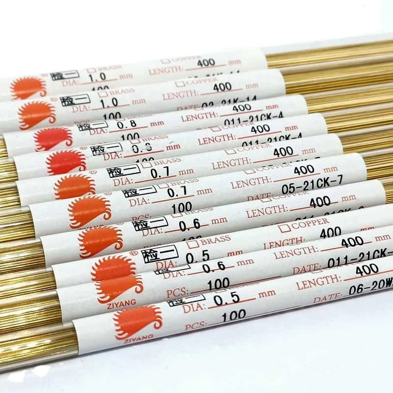 ZIYANG  Single/Multi Hole Brass Electrode  OD0.3mm to 3.0mm for Die Hole CNC Machine