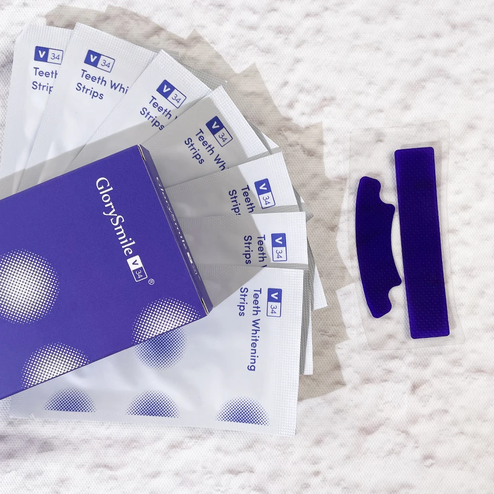 Factory Supply Fast Bleaching Result Enamel Safe V34 Color Corrector Tooth Whitening Strips High Viscosity Type