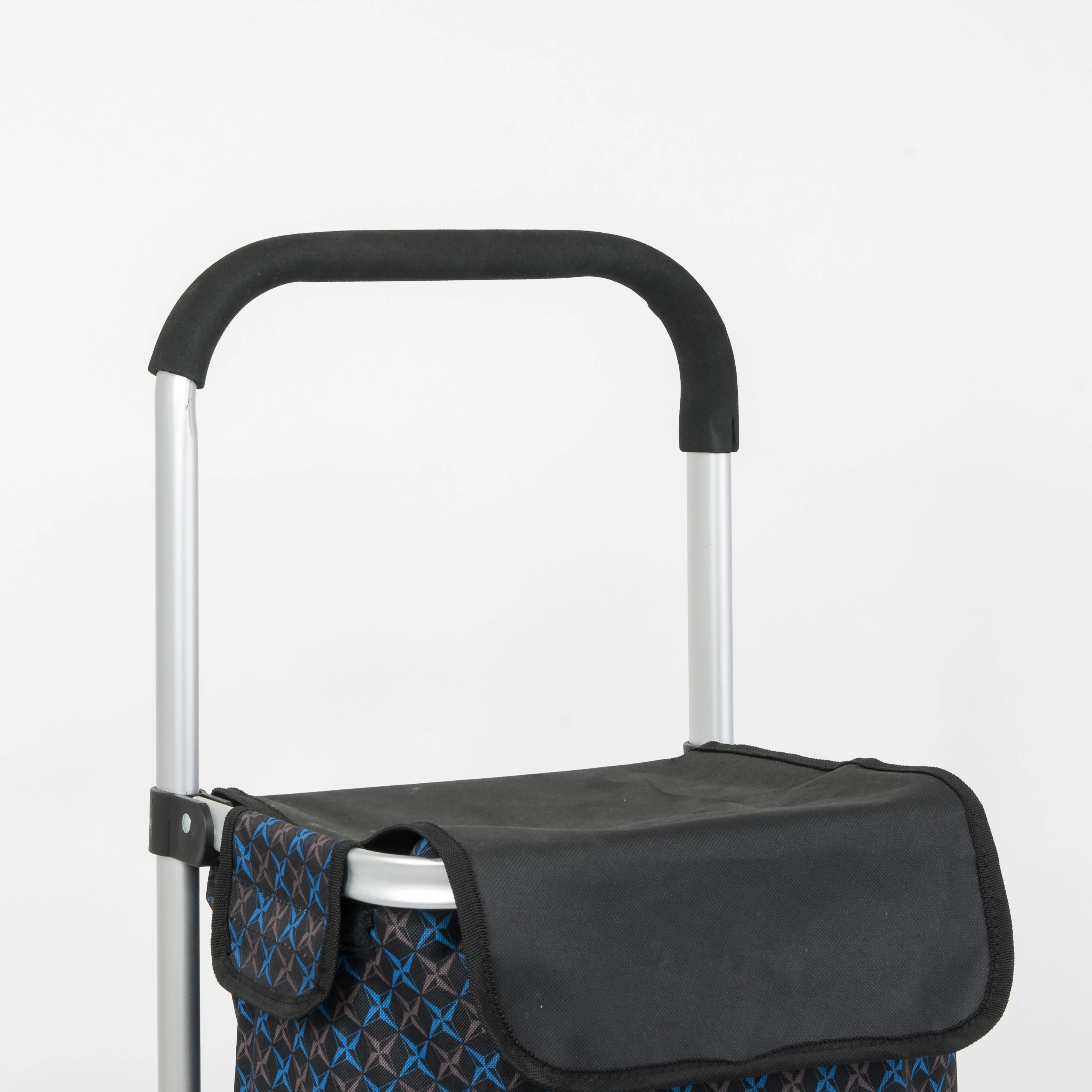 aluminium waterproof metal supermarket shopping trolley bag with hand pull collapsible