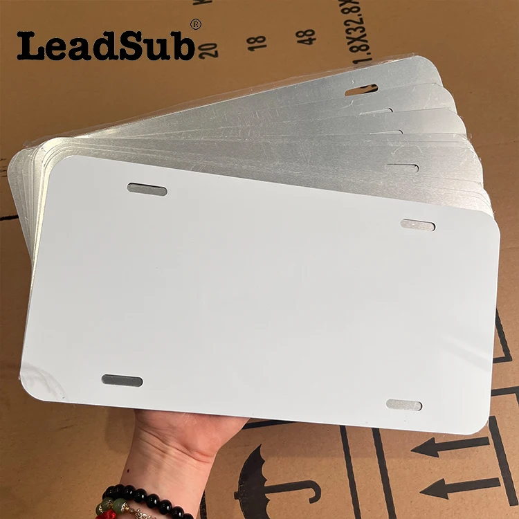 Customize Size Decor Car Tag Blanks Diy White Blanks 6'*12' Aluminum Sublimation License Plate Car Number Plate Frame