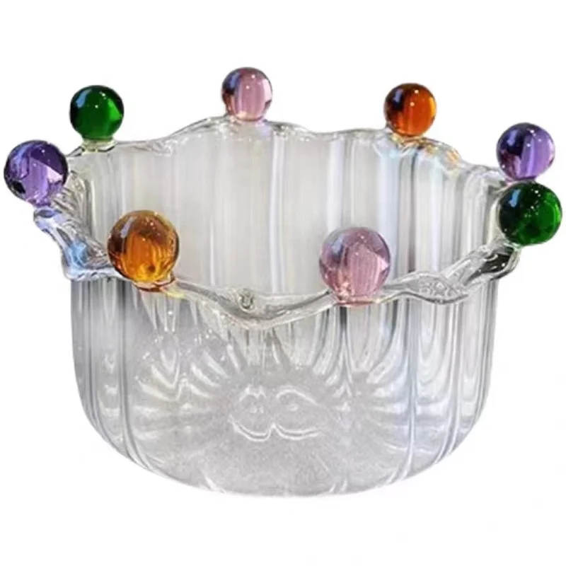 High-quality stylish borosilicate ice Cream Salad custom glass bowl for home