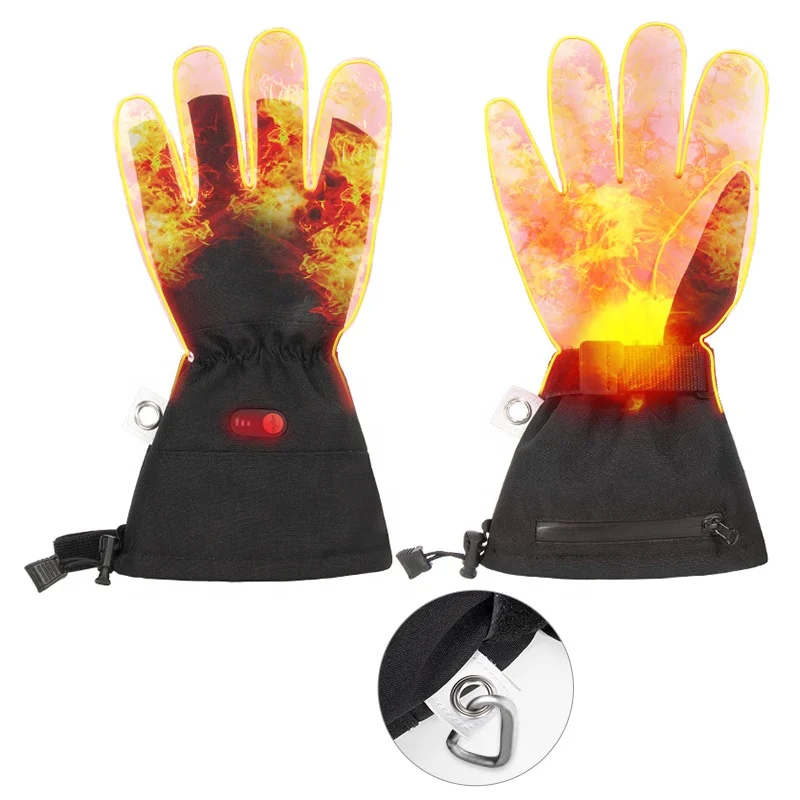 High quality Waterproof Winter Sports Motorcycle Ski Snow Handcuffs Gloves Mitten Warmer Heated Insulated Glove For Men Women