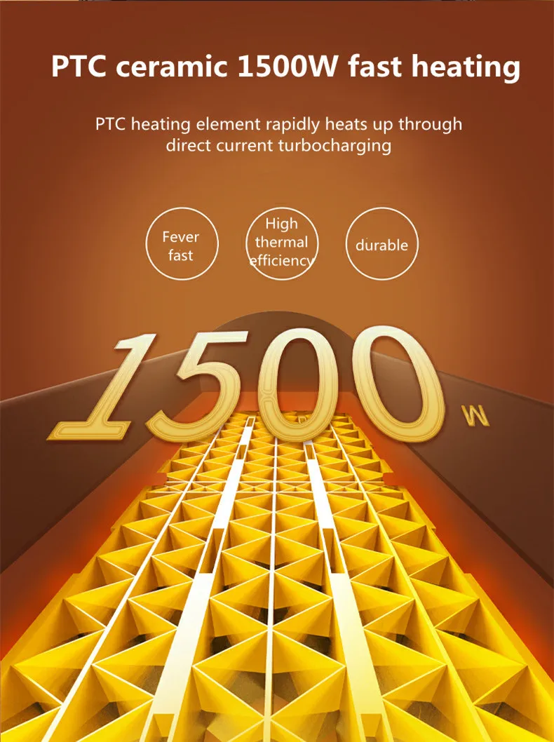 Intelligent Remote Control PTC Ceramic Rapid Heating Warmer Electric Heater