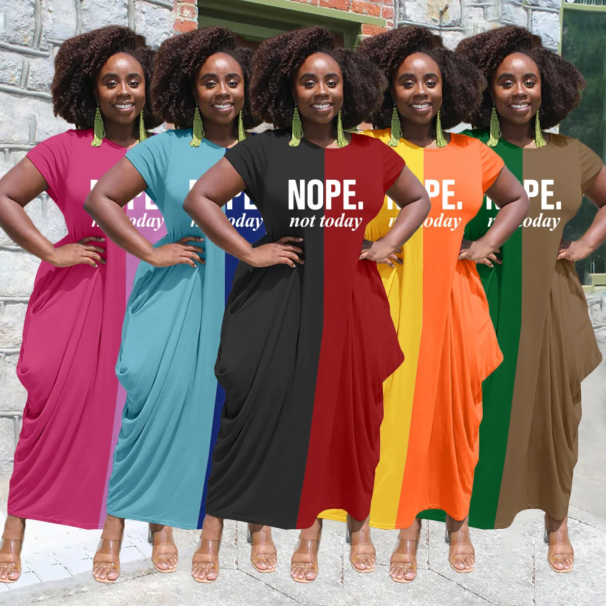 2022 Wholesale Women Casual Dresses Loose Style Plus Size Women Summer Dress Clothing Maxi Dress