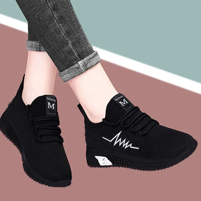 Custom New Styles Lace-Up Breathable Platform Casual Sports Shoes for Women Ladies