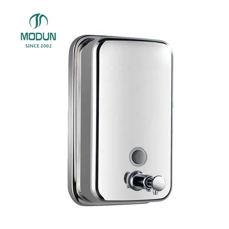 304 Stainless Steel Polish and Satin Wall Mounted 500/800/1000ml Optional Manual Soap Dispenser For Restroom
