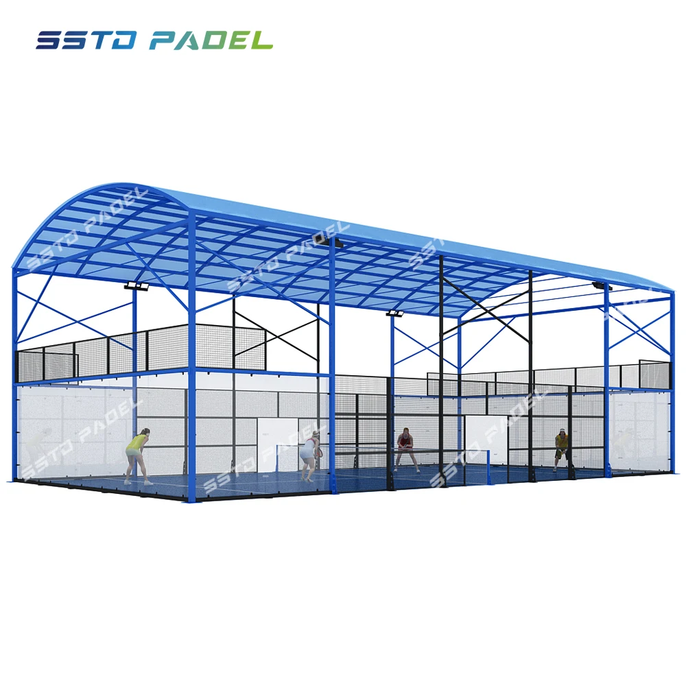 Paddle Tennis court PVDF roof Panoramic Padel tennis court Roof complete Court Tent, plus the ceiling cover roof