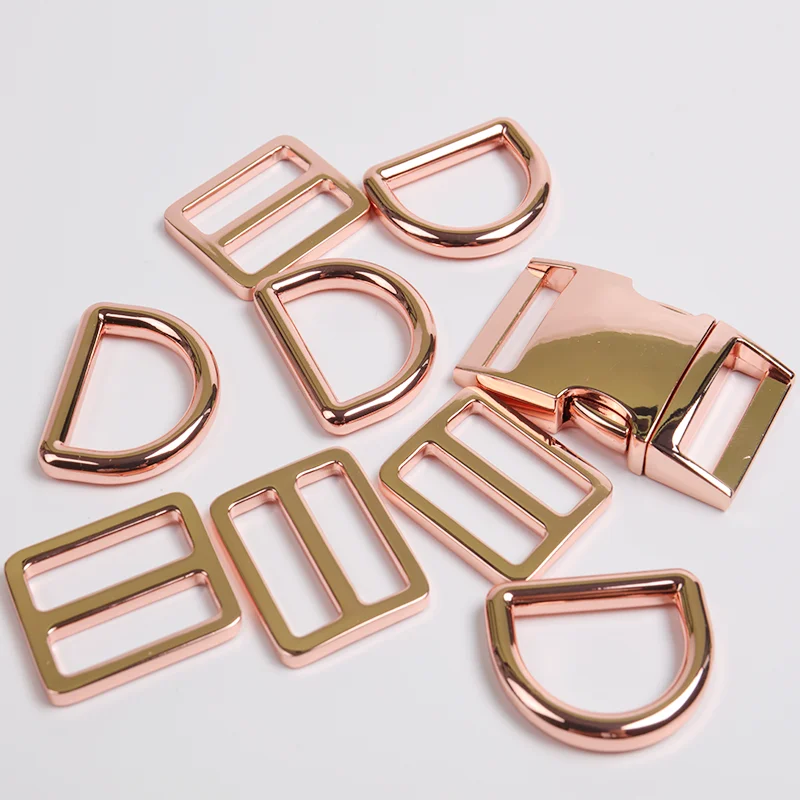 Wholesale Pet Accessories Adjustable Quick Release Zinc Alloy Rose Gold Metal Buckle Dog Collar Metal Buckle