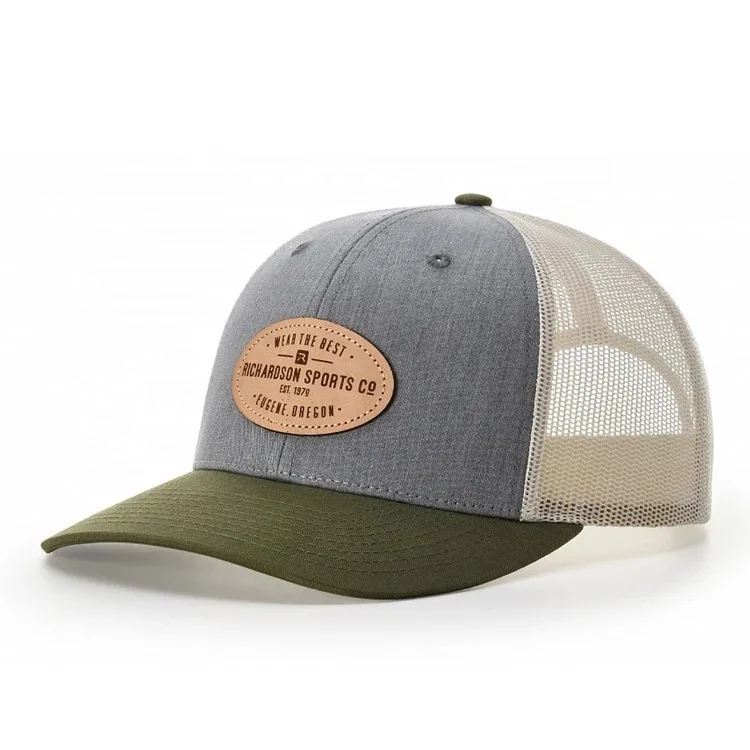 Embroidery Leather Patch Classic Richardson 112 Oem Caps Back 5 6 Panel Blank Foam Suede Custom Mesh Trucker Cap Hats