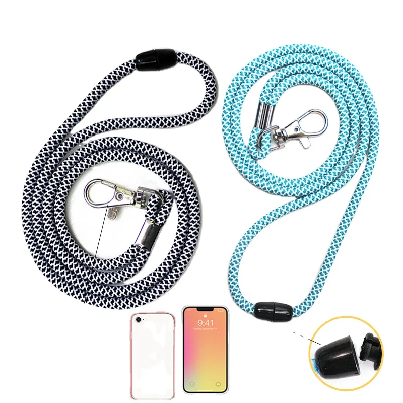Universal Detachable Shoulder Polyester Phone Hang Neck Crossbody Mobile Lanyard Rope Cord Set Cell Patch Phone Strap