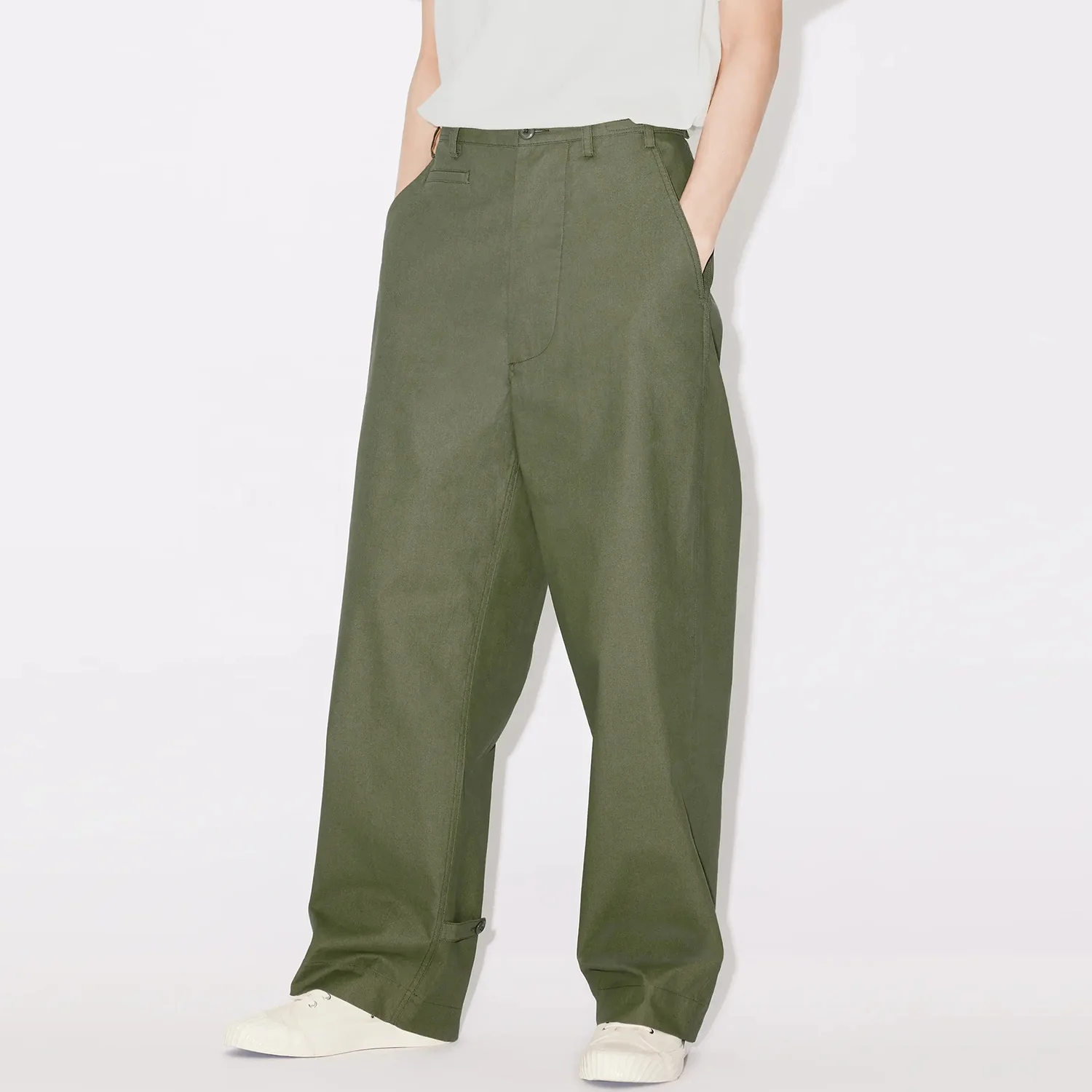 high quality custom essentials oversized chinos pants men baggy zip pants straight wide leg sweatpants for men