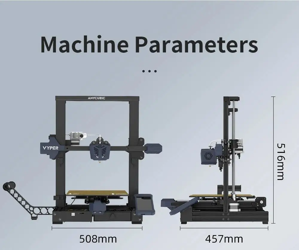 Anycubic Vyper Professional Pellet Carbon Fiber Ender Cement Fdm 3d Printer Regards Slope 3d Dental Printer