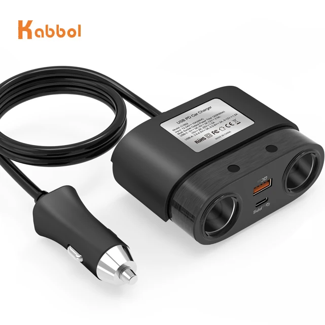 
120W Car USB Power Socket KC Certificate PD Type C Charger Car Power Adapter Charger Station 12V 24V 36V 48V Charger 