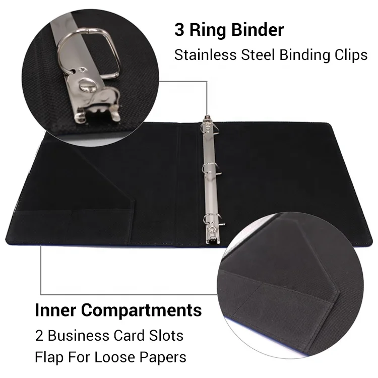 Custom Business Leatherette Ring Binder Covers Laserable Leatherette 3 Ring Planner Binder Cover