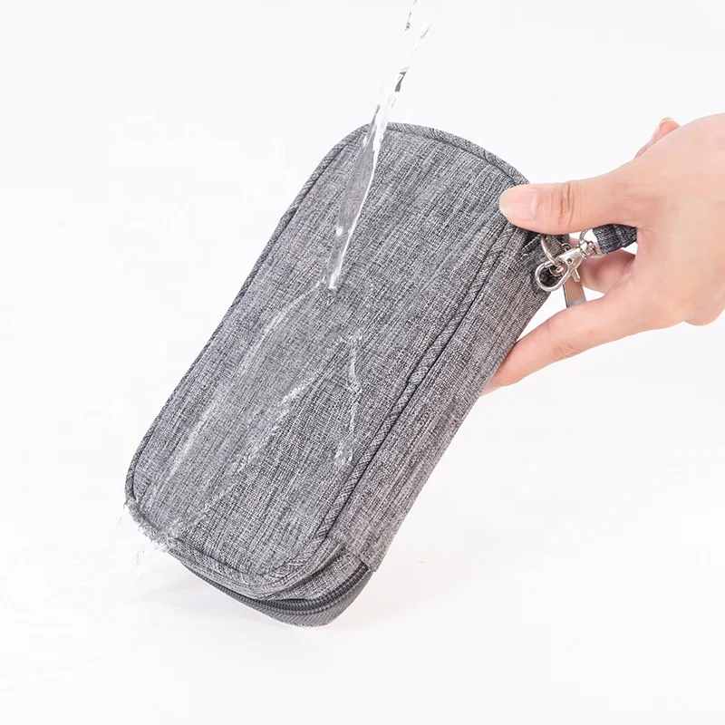 Small size pouch mini data packet charging bank cable mobile phone power travel storage bag