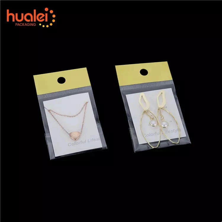 Plastic Jewelry Gift Storage Bags Wholesale Custom Logo Printing Self Sealing Heat Seal Cellophane Opp Packing Packaging Bag