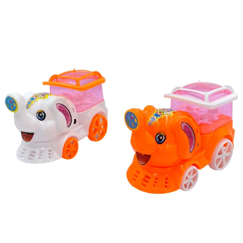 JollySweets candy toy pull string lighting car elephant model plastic toy with candy