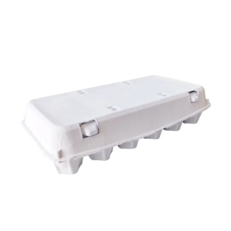 factory manufacturer white paper fiber egg box 3*6=18 holes flip top lid biodegradable hen egg containers farm business boxes