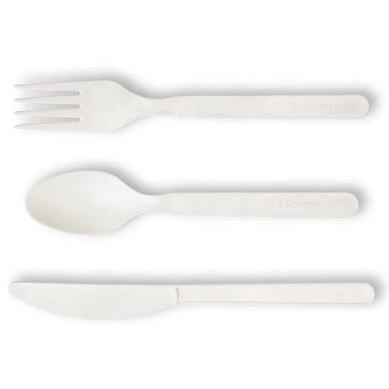 Disposable Corn Starch Biodegradable Plastic Compostable PLA Cutlery Set