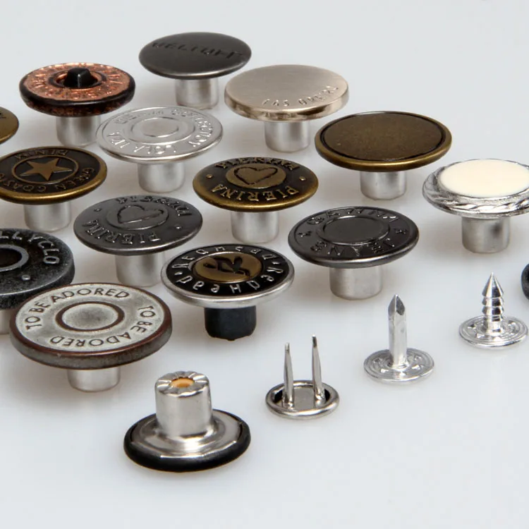 
custom fashion zamak vintage metal denim jeans buttons and rivets for jeans 