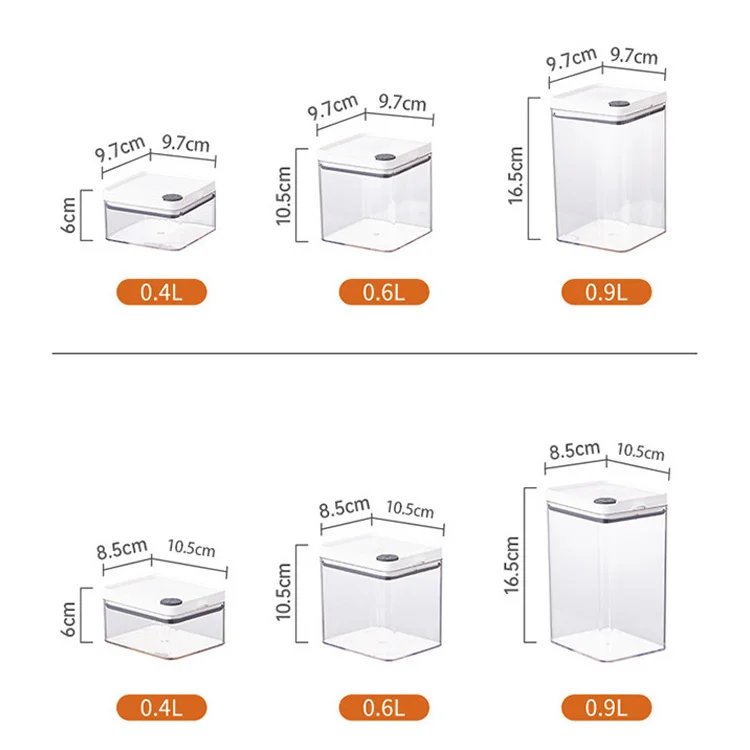 Grain storage cans airtight storage container fridge box plastic refrigerator organizer bins set for refrigerator