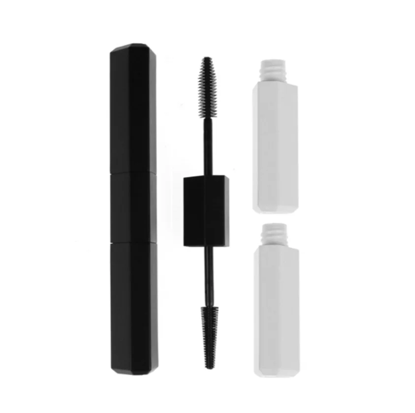 Popular triangle shape dual end 12ml*2 customs color mascara tube