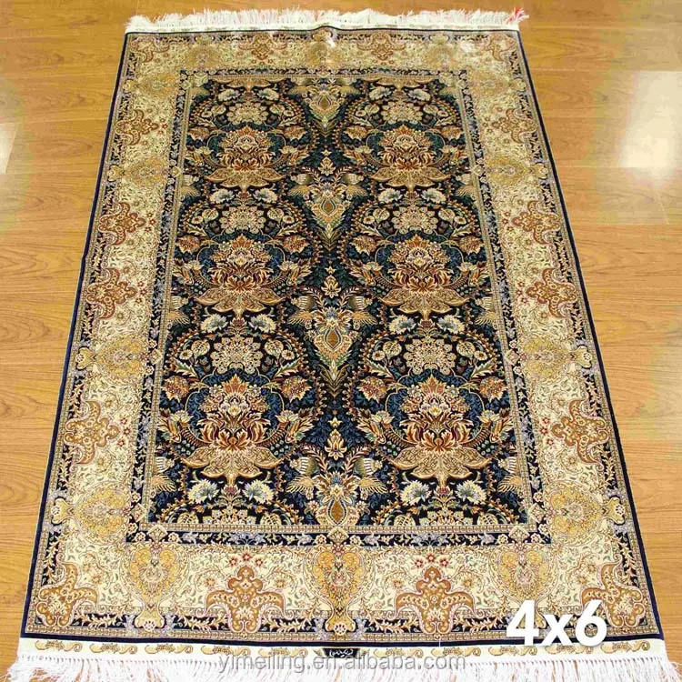 4 x 6ft Hand Knotted Turkish Silk Rug for Sale Handmade Rugs All-over Design for Parlor Bedroom
