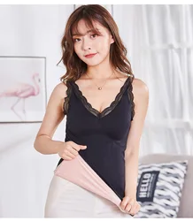 padded bralettes beautiful back stylish sexy comfortable lingerie lace Plus velvet thickening Warm camisole