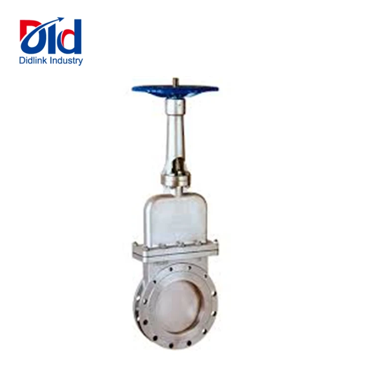 Stainless steel knife gate valve flange connection with hand wheel