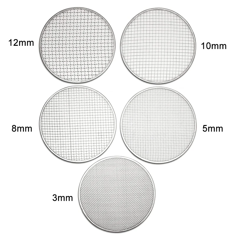 1 Garden Sieve with 5 interchangeable mesh  Garden Potting Mesh Sieve Sifting Pan Mix Soil Filter Stainless Steel Riddle