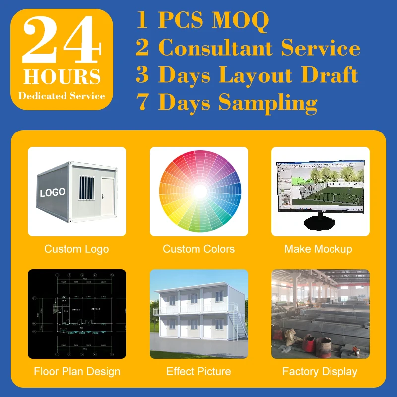 Быстро устанавливаемый складной контейнерный дом 20 футов сборный крошечный передвижное временное общежитие